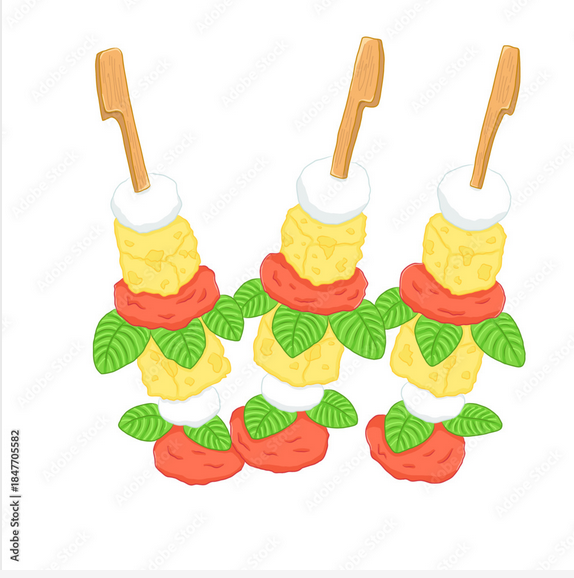 Käsespieße Vektor-Illustration