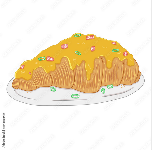 Käse-Croissant Vektor-Illustration