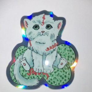 Holo-Sticker „Silvester-Katze 2"