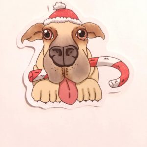 Holo-Sticker „Weihnachtshund!