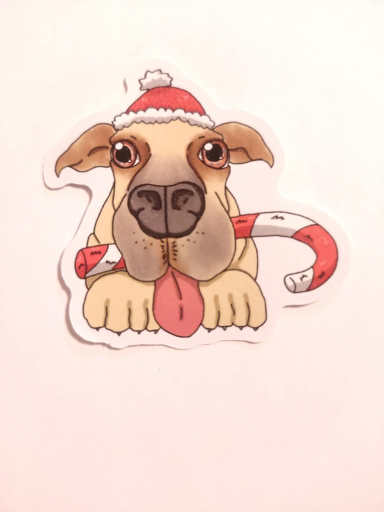 Sticker Weihnachtshund