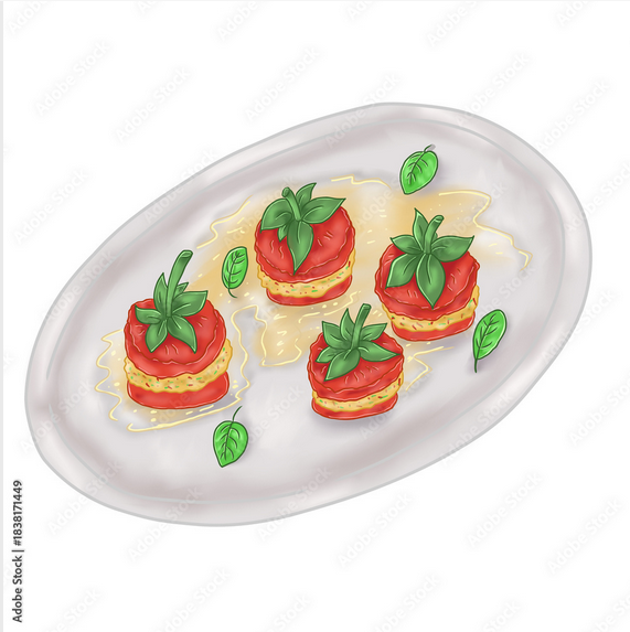 Gefüllte Tomaten Illustration