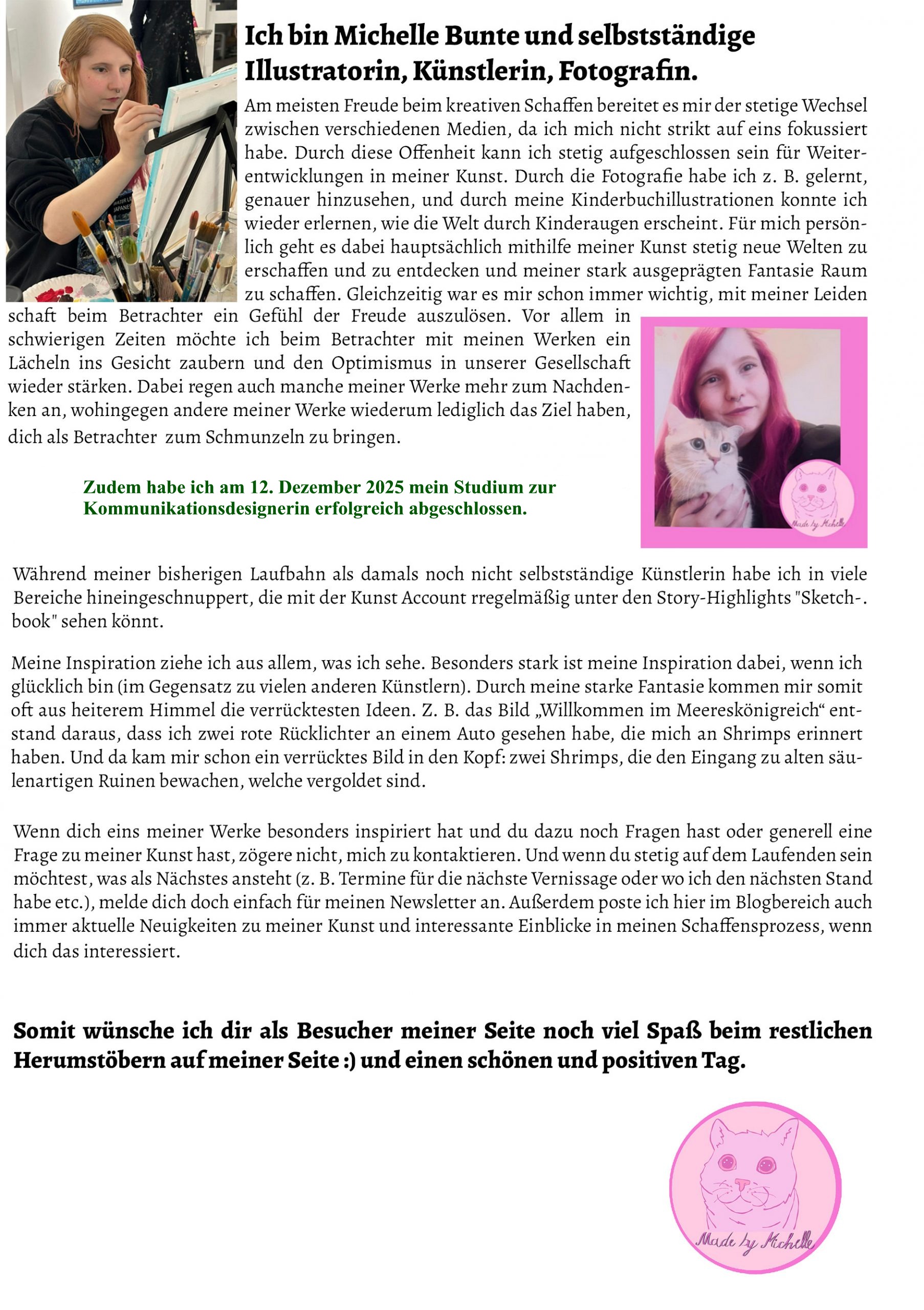 Über mich Illustration by Made by Michelle