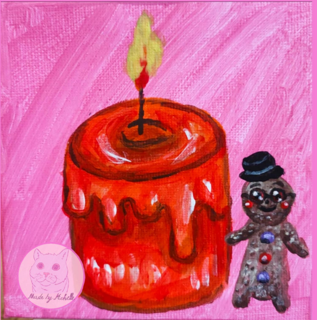 Adventskerze mit Lebkuchenmann