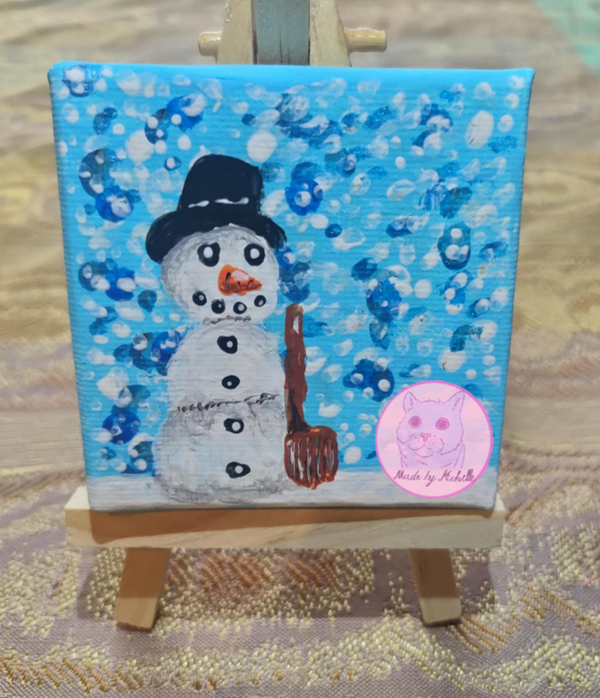 Schneemann mit Besen