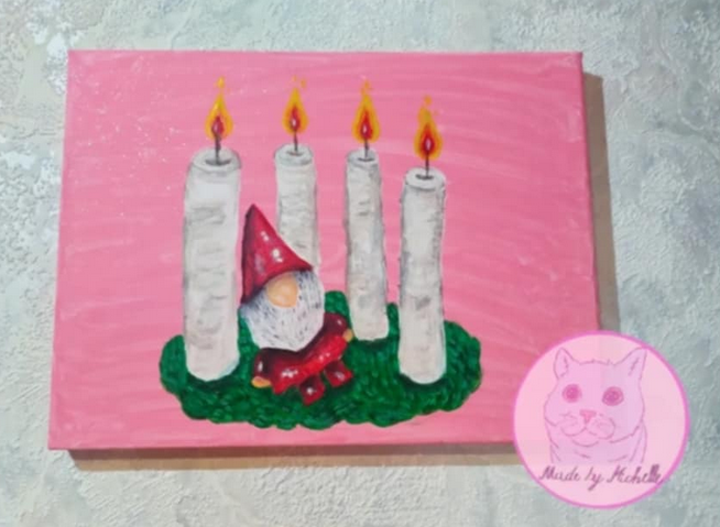 Wichtel mit Adventskerzen