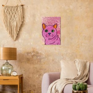 Fine Art Poster Katze mit Seifenblasen 60x40 cm