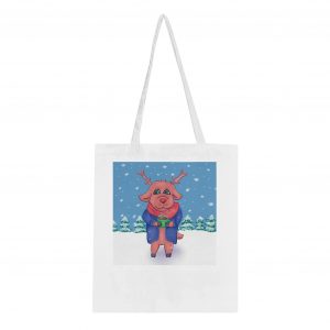 Klassische Tote Bag White Weihnachtliche Illustration – Rentier