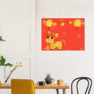 Fine Art Poster Neujahr Pony 60x80 cm