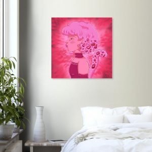 Fine Art Poster Pinke Jaguar Frau 70x70 cm
