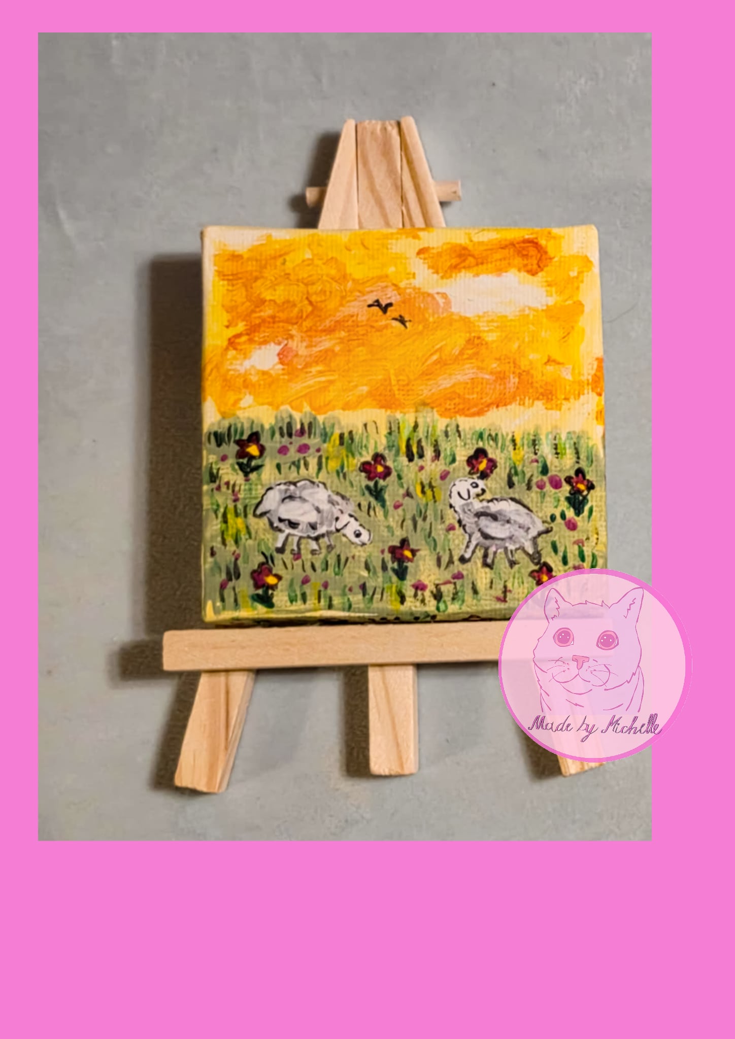 Schafe auf Frühlingswiese 1