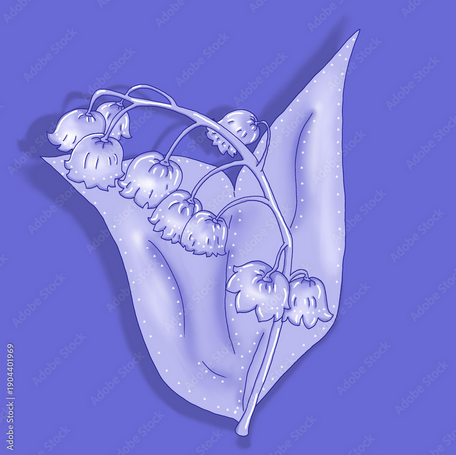 Maiglöckchen in Blautönen