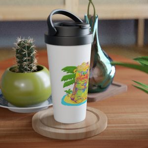 Weißer 440ml-Edelstahl-Sommerbärchen-Reisebecher