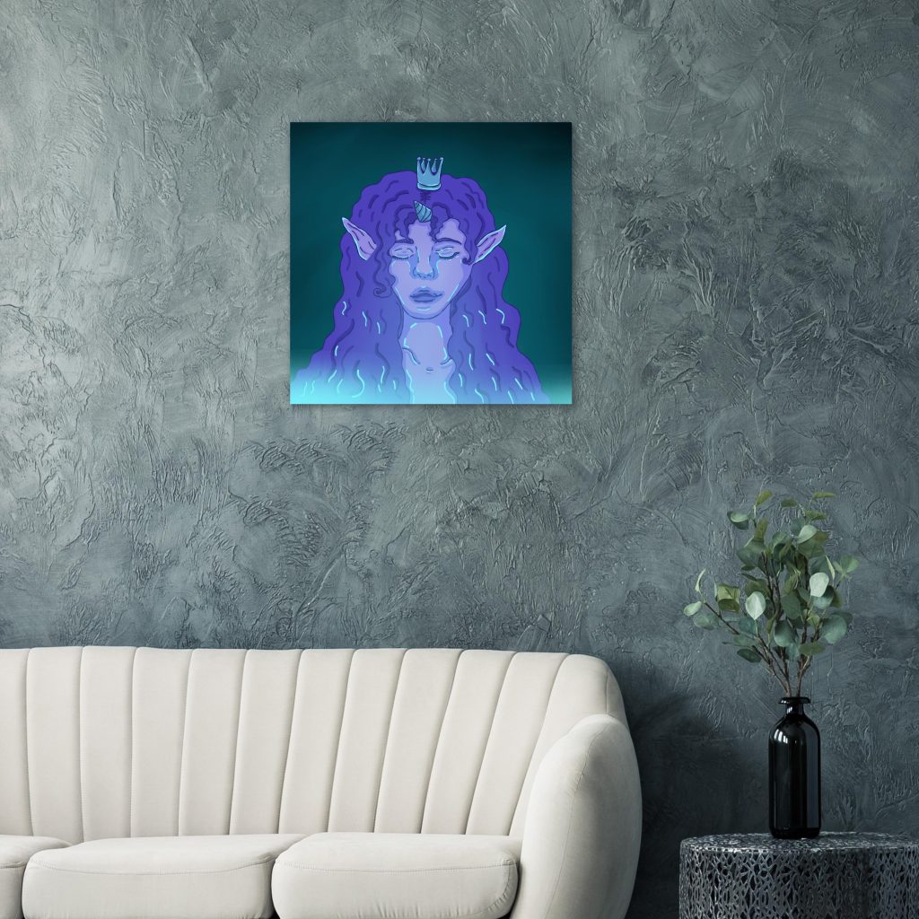 Fine Art Poster Einhornfrau 70x70 cm