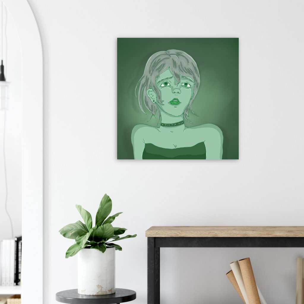 Fine Art Poster Grüne Frau 70x70 cm