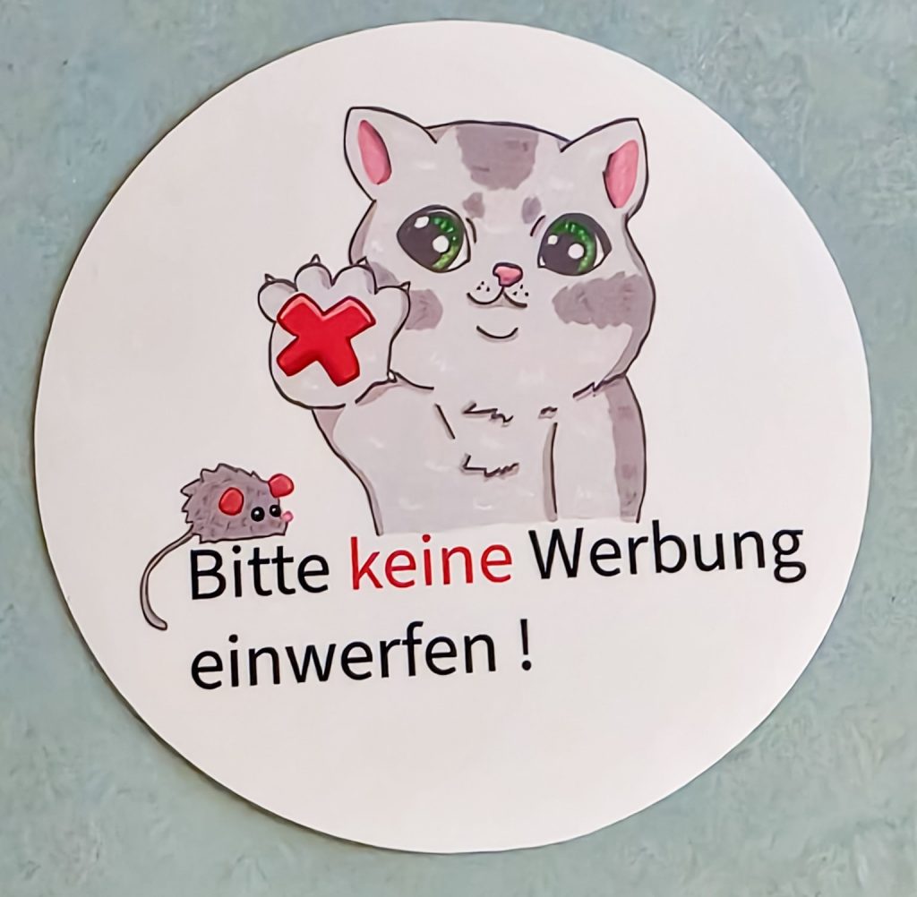 Briefkasten Sticker - "bitte keine Werbung einwerfen !"